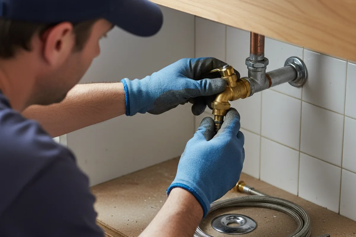 Shutoff valve and fitting work during Emergency Plumbing in Warsaw